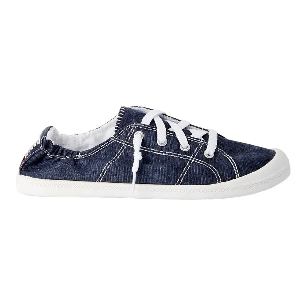 !MEDIUM WIDTH BLUE Time and Tru Women's Scrunch Back Slip-On Sneaker Sz Various - Picture 3 of 5